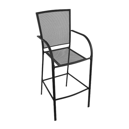 Holland Bar Stool Co Outdoor 470 Willow 30-in. Bar Stool, Black Wrinkle Finish OD470-30